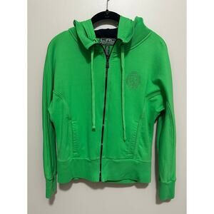 L-RL Lauren Active Women's Small Green Zip Up Hoodie Crest